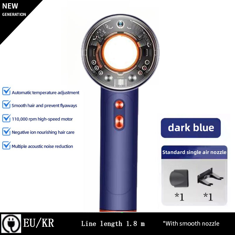 High-speed Hair Dryer High-power Multifunctional Hair Dryer Negative Ion Hair Care Styling Leafless Hair Dryer: plum / EU