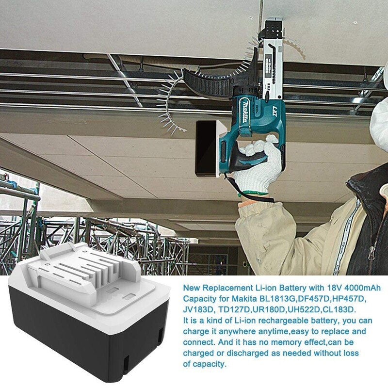 18v 3.0ah lithium-ion accu voor makita elektrisch gereedschap ( df457d, hp457d, jv183d, td127d, ur180d, uh522d, cl183d (1- pack)