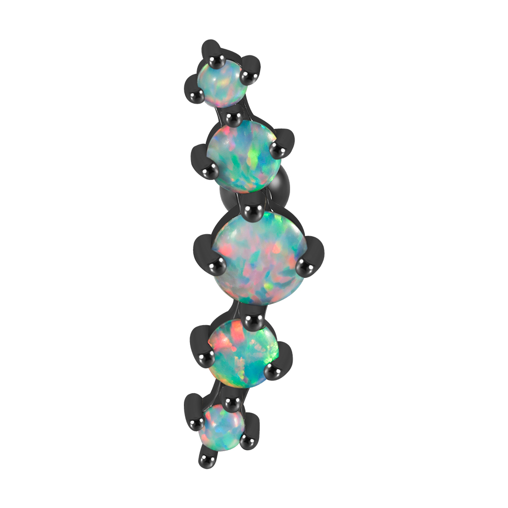 1 Stuk Chirurgisch Staal Opaal Oor Tragus Kraakbeen Stud Helix Piercing Schroef Bal Kwab Oorbellen Barbell Sieraden: Titanium Plated