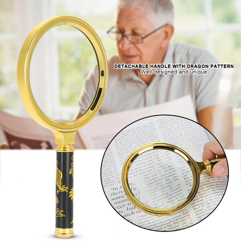 5X Magnifier Handheld Portable Loupe with Detachable Handle for Reading Jewelry Checking