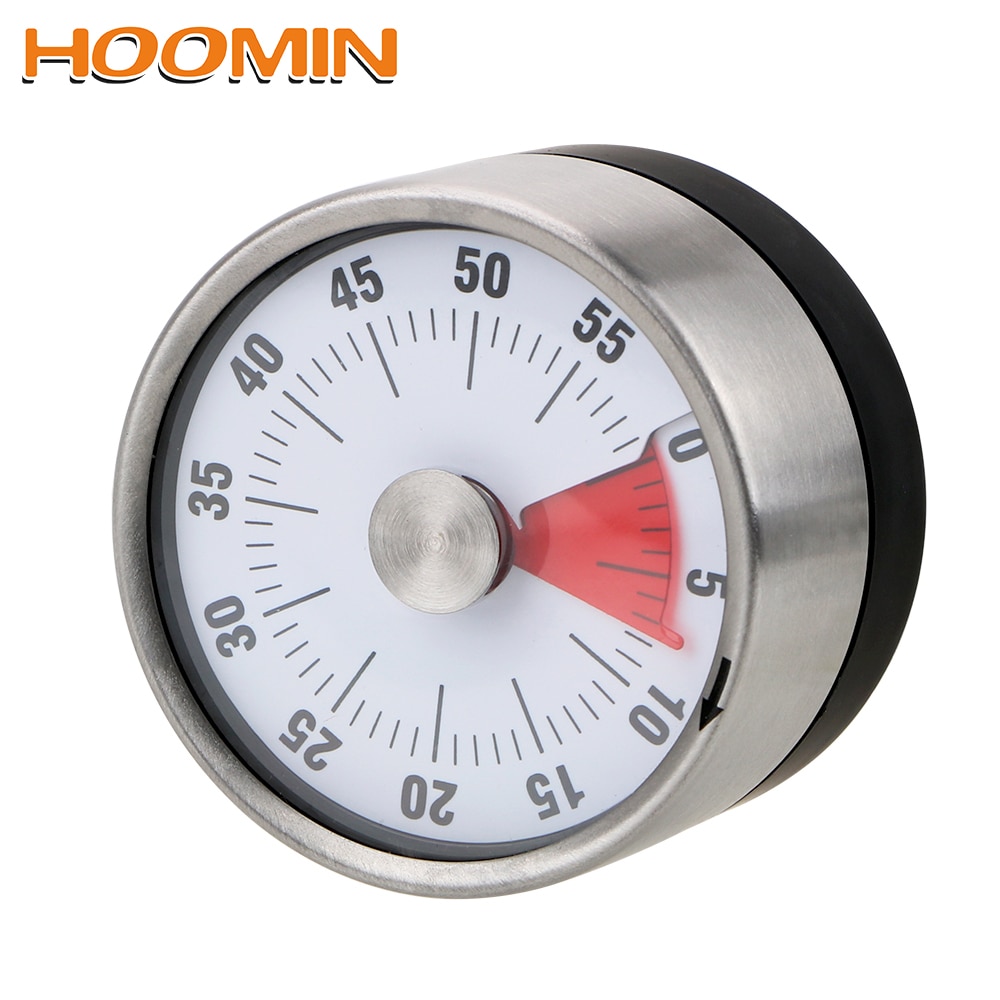 HOOMIN Magnet Round Shape Time Reminder 60 Minutes Kitchen Timer Countdown Alarm Reminder Mechanical Timer Cooking Timer