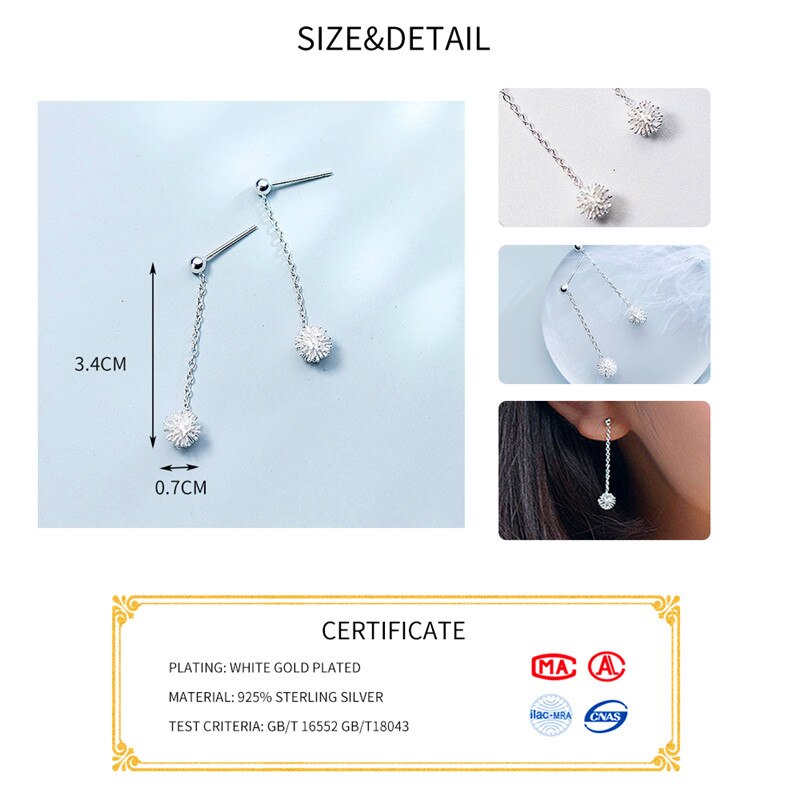 INZATT Elegante 100% 925 Sterling silber Löwenzahn Blume Tropfen Ohrringe Edlen Schmuck Für Frauen Engagement Party Zubehör