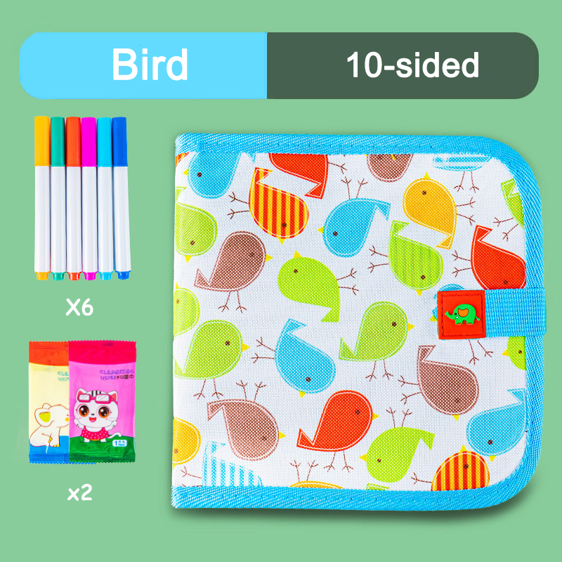 Libro de garabatos borrable, pizarra mágica reutilizable con bolígrafos, pintura para chico, juguete educativo Montessori, Kit para colorear de viaje DIY: Rosa