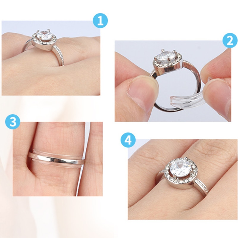 8 Maten Siliconen Onzichtbare Clear Ring Maat Richter Resizer Losse Ringen Reducer Ring Sizer Fit Elke Ringen Sieraden Gereedschap