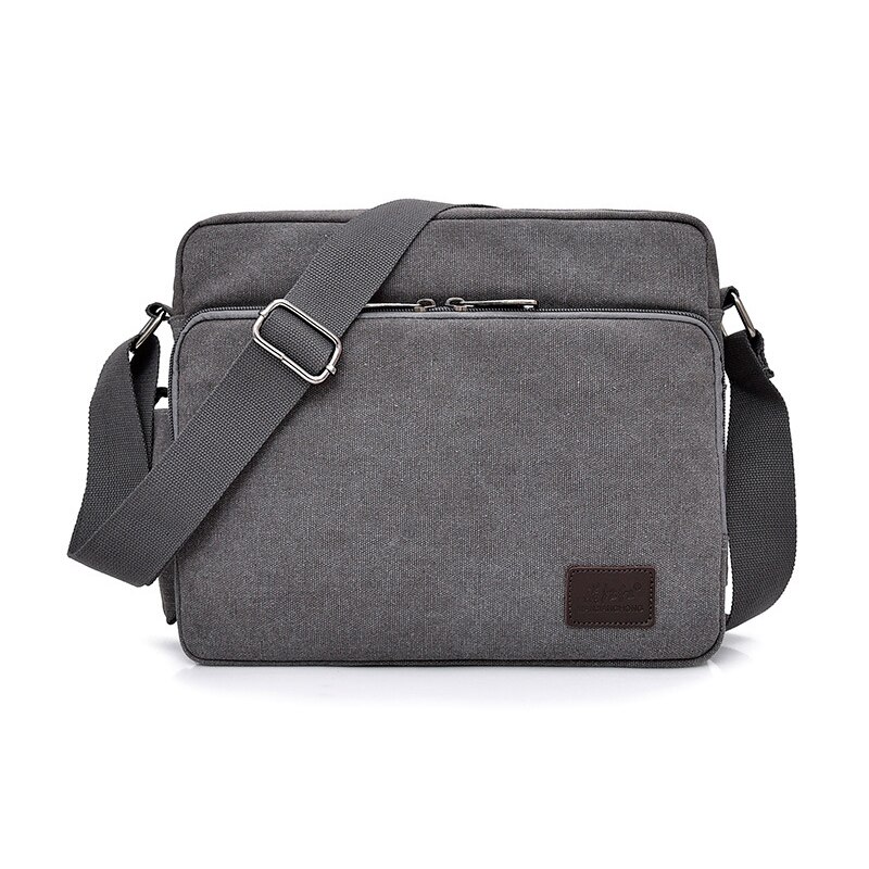 Grote Capaciteit Canvas Messenger Bag Mannen Multifunctionele School Crossbody Tassen Jongens Waterdichte Meer Interne Schoudertas: Gray