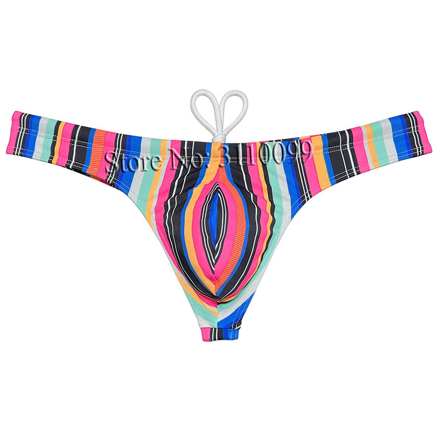 Polychrome Herren-Badeanzug, Bikini, Strandmode, Futter, Badehose, Tanga, Badehose: XL / Brown