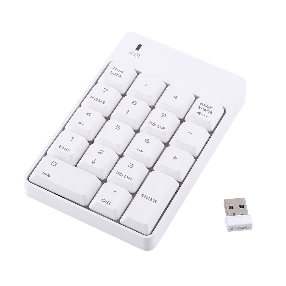 2.4 ghz draadloos usb mini numeriek toetsenbord, numeriek toetsenbord, 18 toetsen, laptop, pc, compatibel met de meeste computers