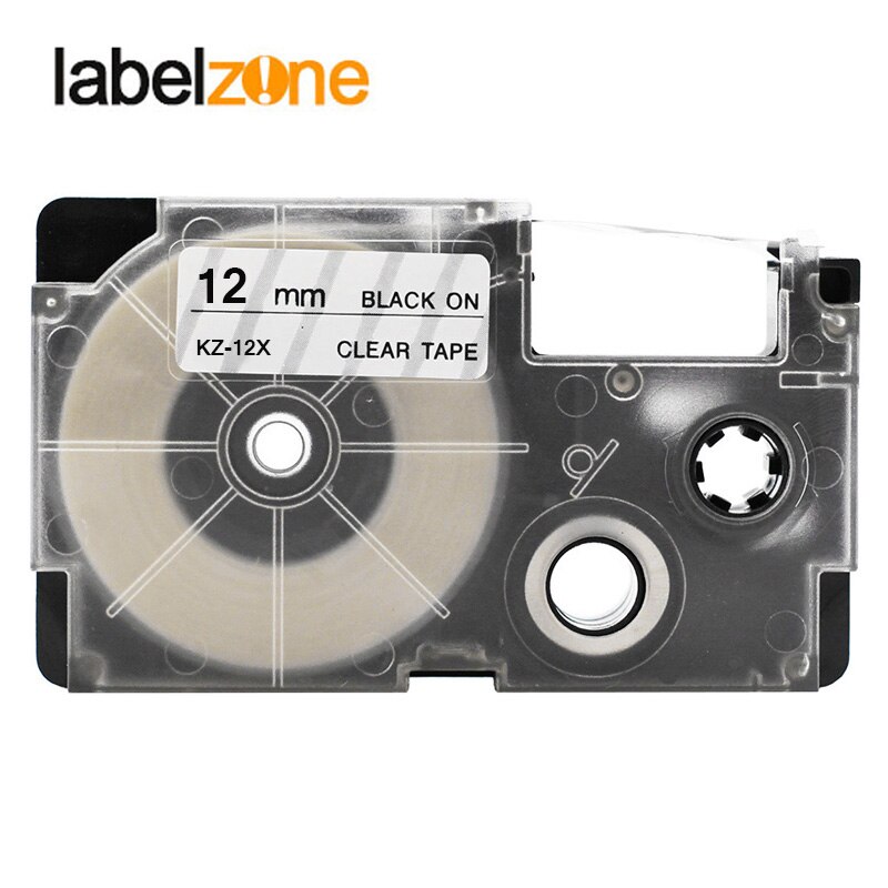 Multicolor 12mm XR-12WE XR-12X XR-12YW Laminiert Label bänder kompatibel für KL60 KL100 KL120 KL750 KL780 KL820 KL7000 KL-7200: Black on clear