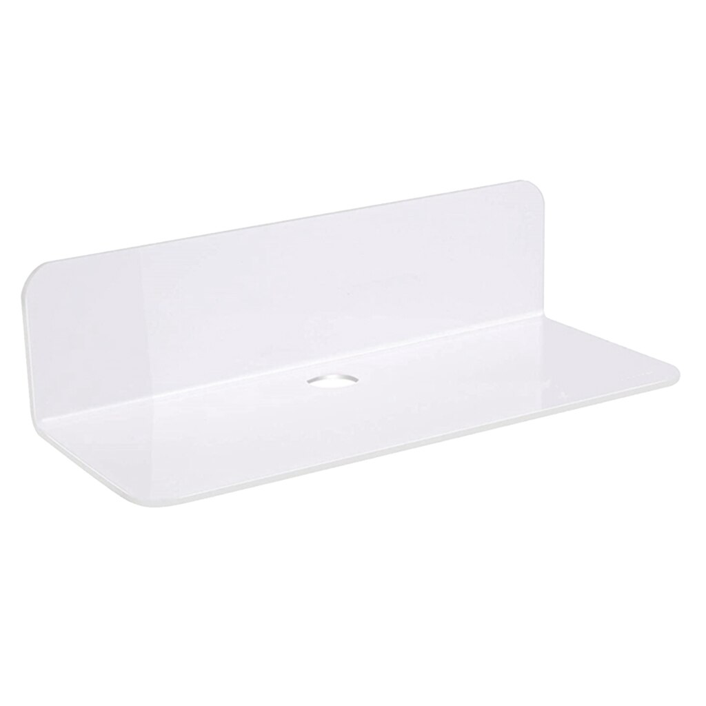 Estante flotante acrílico duradero sin daños, altavoz, pantalla pequeña, adhesivo, extraíble: white