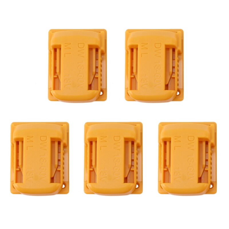 Takelablaze 10-Pack Tool Holder Set - Wall Mount Hanger For Dewalt 20V & Milwaukee M18 Batteries - Yellow ABS Organizer