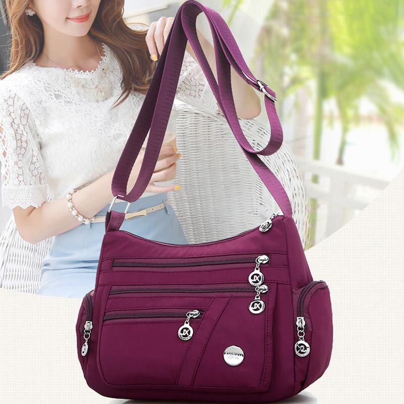 Women Shoulder Messenger Bag Waterproof Nylon Oxford Crossbody Bag Handbags Large Capacity Travel Bags Purse Wallet