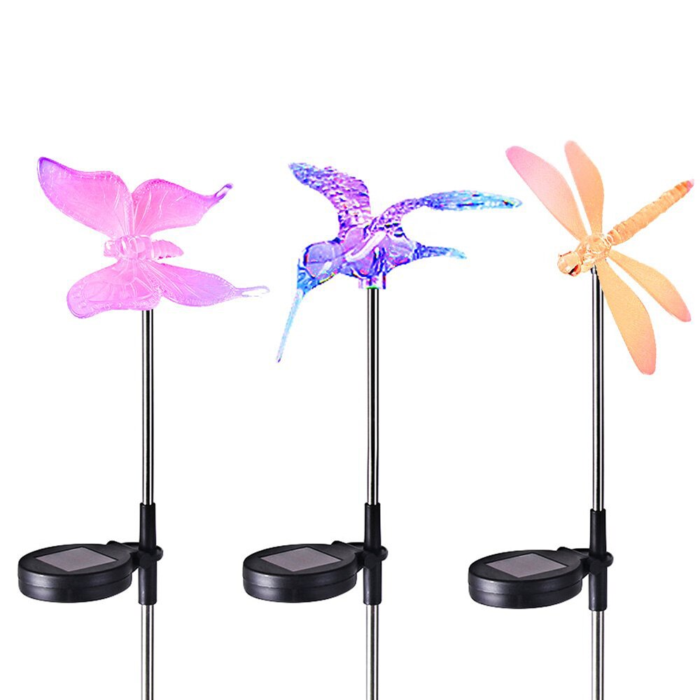 Solar lights outdoors LED butterfly dragonfly flying bird LED garden park landscape lawn party courtyard terrace decoration lamp