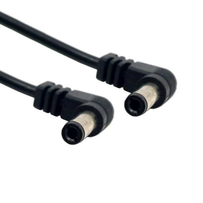 Jimier CY-Cable de alimentación de CC, conector macho de 5,5x2,1mm/2,5mm a 5,5, 2,1/2,5mm, 90 grados, ángulo recto de 60cm