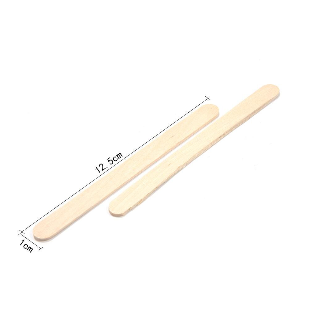 50Pcs Wood Ice lolly Stick Natural Wooden Ice Cream Sticks Kids Hand Craft Making Ice Cream DIY Popsicle Sticks Tools: 12.5cm
