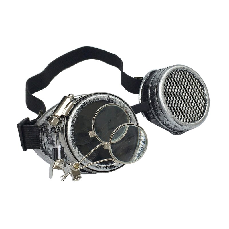 Cosplay Steampunk Goggles Industrial Magnifier Retro Gothic Eyeglasses Halloween Props Punk Glasses Red Blue Green Yellow Black: Black