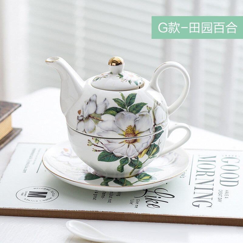 British afternoon tea single teapot with filter office scented tea set: Garden Lily