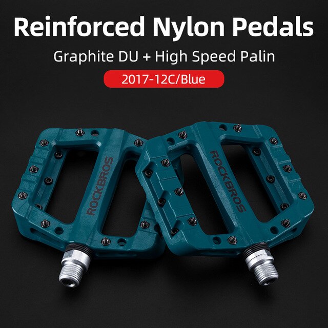 ROCKBROS Bicycle Pedal MTB Pedals Anti-slip Ultralight Seal Bearings Nylon Mountain bmx Bike Pedal for Bicycle Parts Accessories: 2017-12CBL