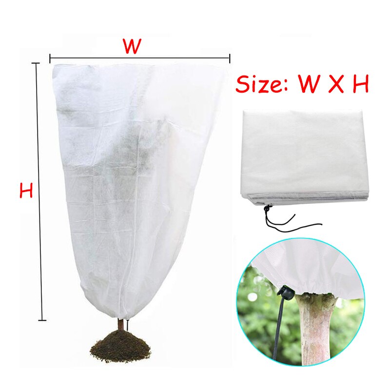 Plant Cover Winter Warm Cover Tree Shrub Plant Protection Bag Garden Plant Antifreeze Small Tree Winter Plant Protection Bag: 140x200cm / White