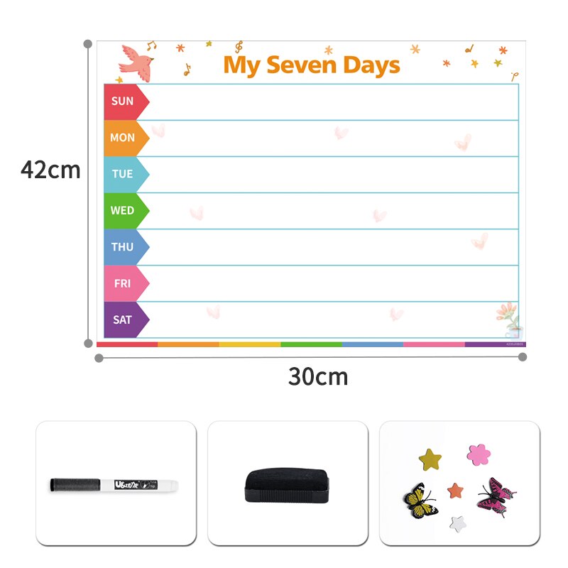 Magnetic Daily Weekly Monthly Whiteboard Planner For Students Kids Notes Planner Agenda Calendar Kitchen Fridge Decor Sticker