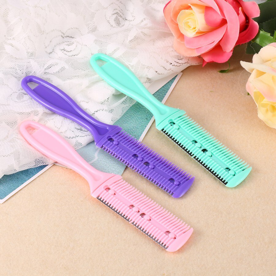 3 Colors Hairdressing Hair Trimmer Comb Dual Sides Cutting Slim Haircuts Blade Beauty Salon Home Cut Tools