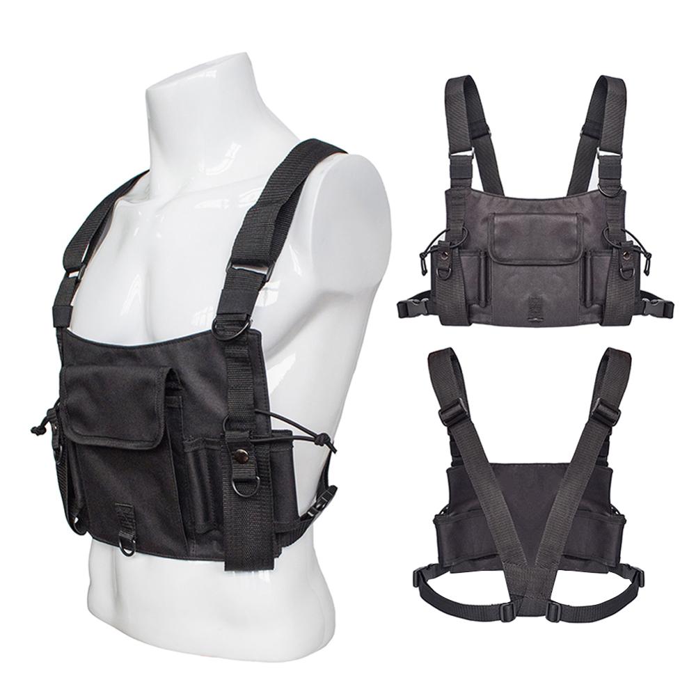 Radio Pocket Chest Harness Nylon Pack Pouch Holster Vest Rig For Walkie Talkie Adjustable shoulder strap Mountaineering backpack