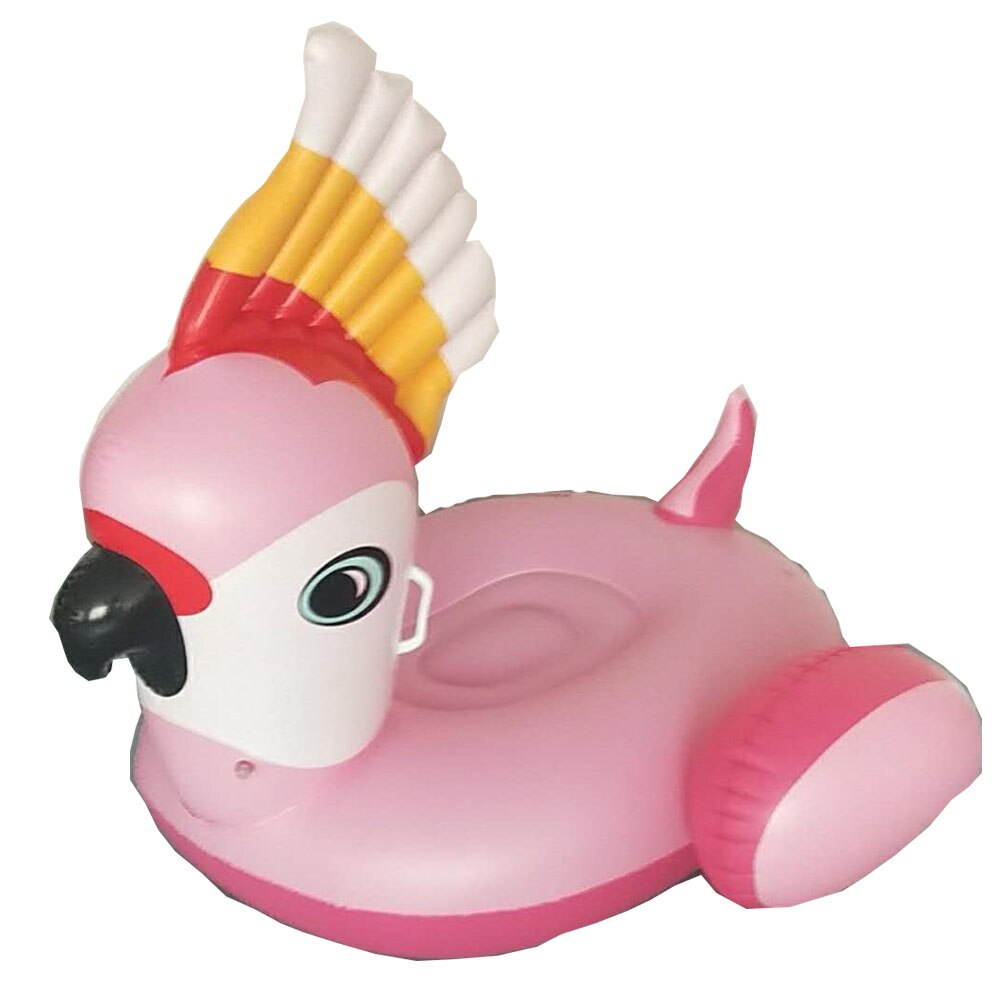 130cm Giant Inflatable Parrot Pool Float Newest Pink Ride-On Swimming Ring For Adults Summer Water Party Toy
