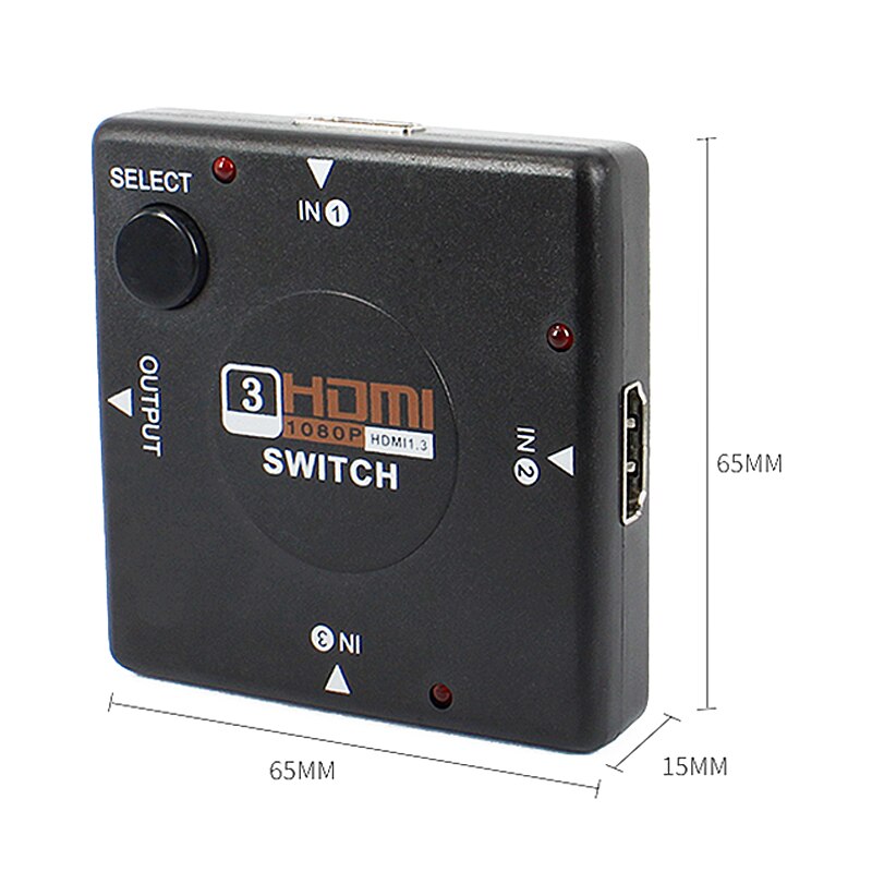 3 port hdmi splitter switcher 1 x 3 mini hdmi port 3 input 1 output til hdtv 1080p video dv hdtv 1080p hdmi kvm switche