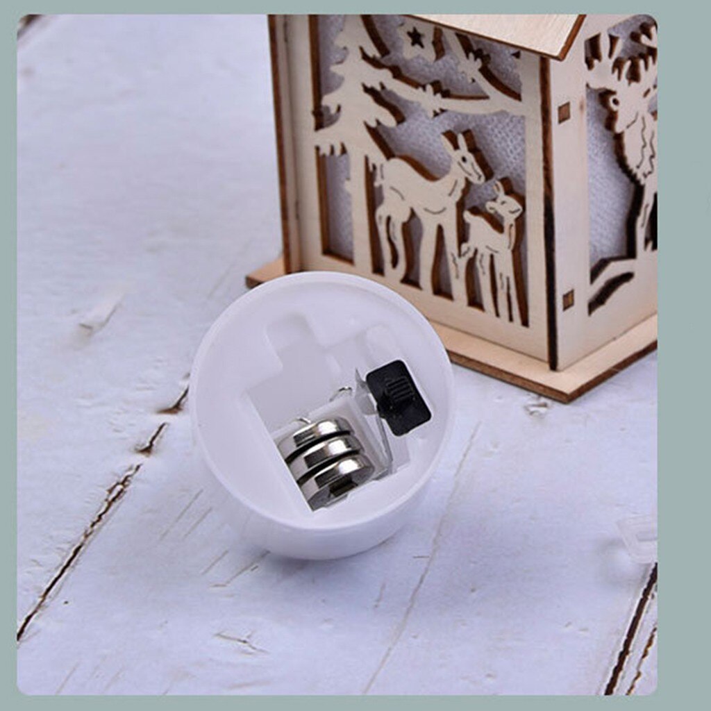 Christmas Luminous Cabin Christmas Wooden House Glittery LED Light Home Decoration Night Lamp Pendant Led Candles Prop Led