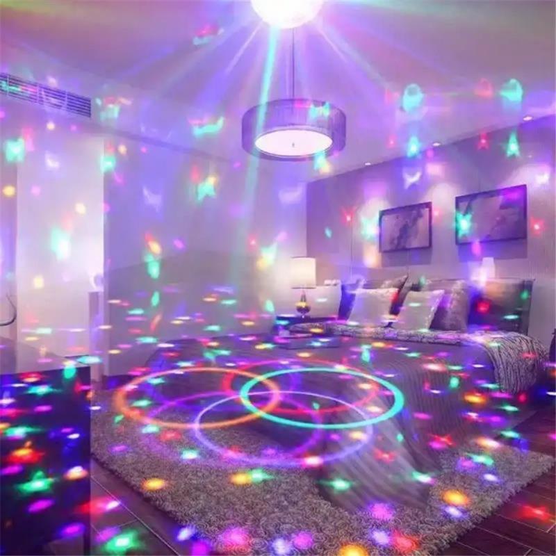 Bluetooth Speaker Disco Ball Light Party DJ Stage Light Projection Lamp Bluetooth Charging UFO Light Remote Control LED Lamp
