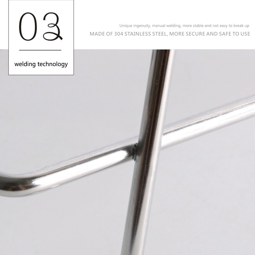 Storage Stand Chopping Board Rack Stable Drain Kitchen Stainless Steel Holder Shelf Drying Tools Durable Household Countertop