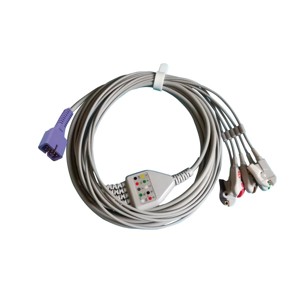mek ecg cable MP1000 monitor de paciente mek cable ecg 9pin DB9 5 lead 3 lead ecg cable and leadwire clip snap ecg connector