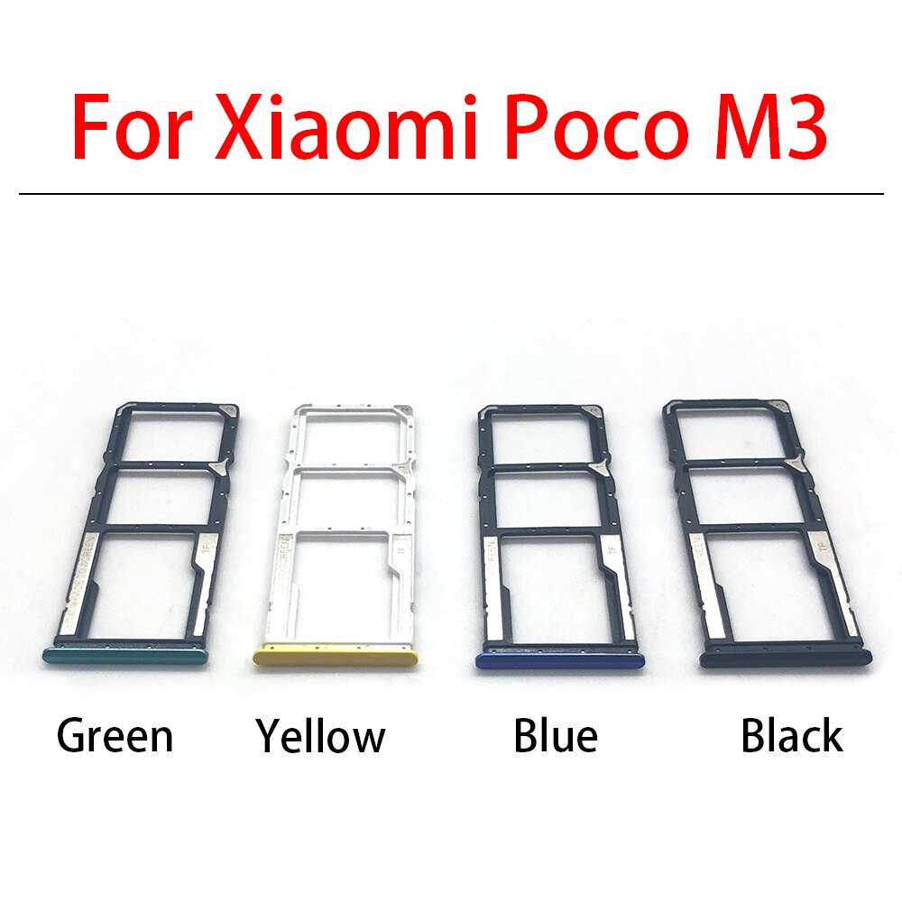 SIM Tray Holder For Xiaomi Poco X3 NFC M3 F3 F2 Pro Sim Card Tray Slot Holder Adapter Socket Repair Parts