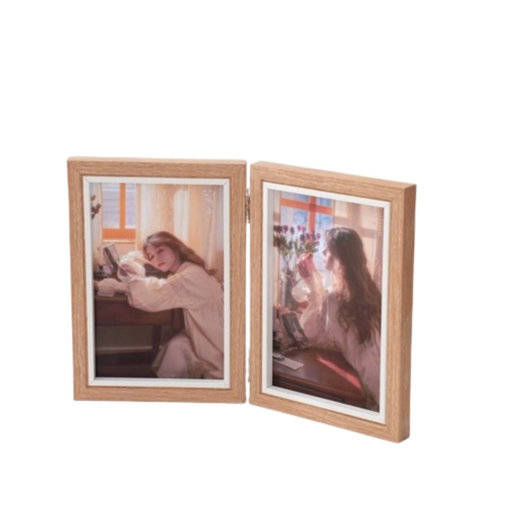 Foldable Hinge Photo Frame Double/Triple Wooden Desktop Album Set 2/3/4/5 Linked 6/7/8 Inches Combination Folding Frame: WHITE