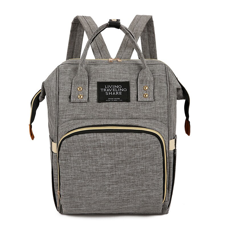 USB Diaper Bag Multi-functional MOTHER'S Bag Mommy Bag Feeding Bottle Backpack Aiaper Backpack: Dark Gray