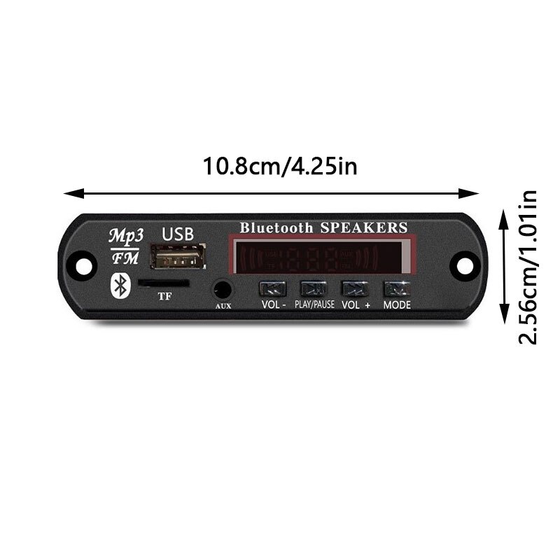 Reproductor MP3 USB para coche, 12V, Bluetooth 5,0, ranura para placa decodificadora/USB/tarjeta remota FM