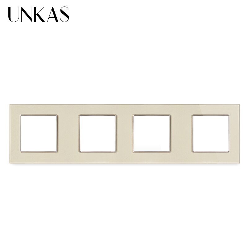 UNKAS Free Combination DIY Gray Single Tempered Crystal Glass Panel Grey Matching Modules For Wall Socket Switch
