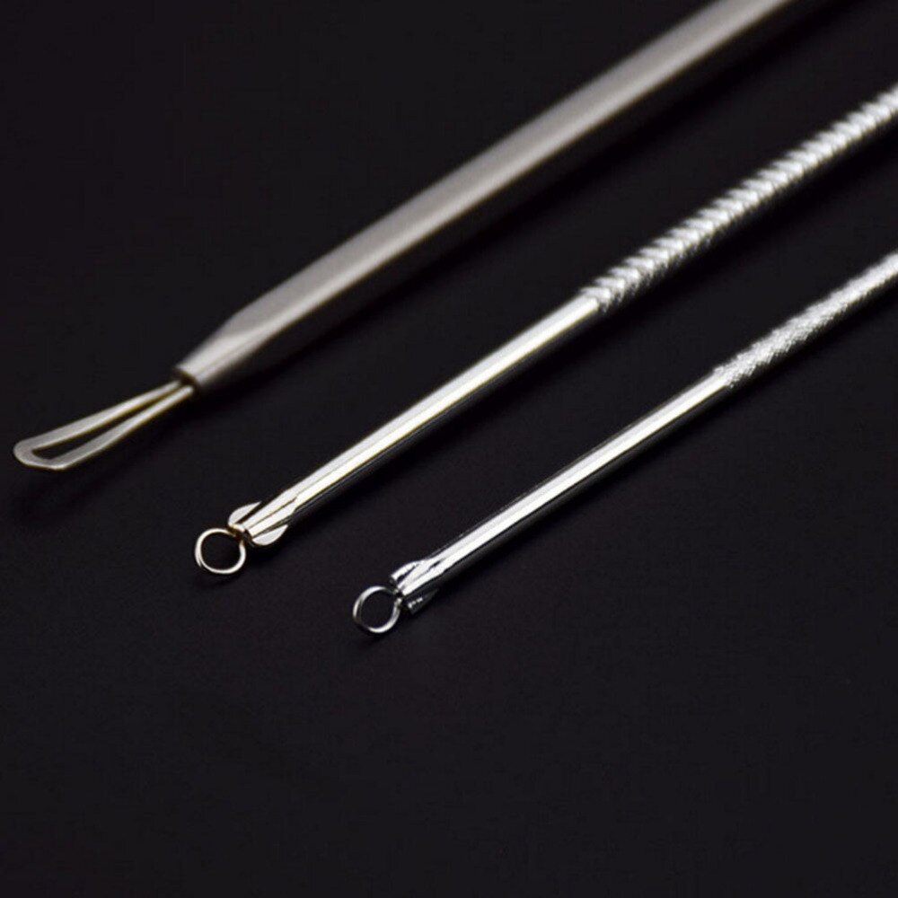 Comedone Extractor Stainless Needles Antibacterial Acne Cleansing Cleaning Removal Ear Care Tools 3Pcs/set