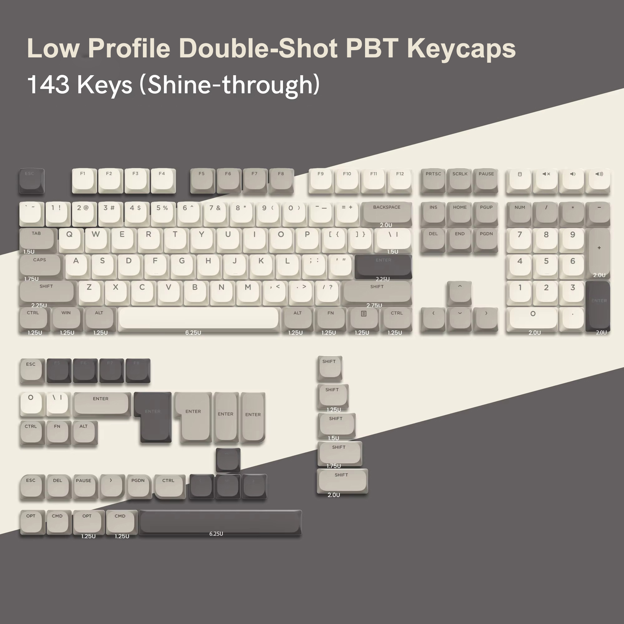 Keycap de perfil baixo preto branco pbt retroiluminado 118 teclas para 60% 65% 75% 100% cereja gateron mx switches teclado mecânico: MARROM