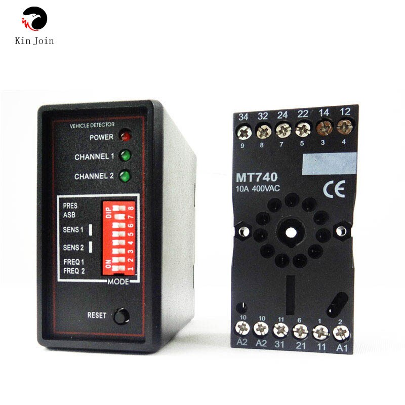 double channel Loop Detector for car detecting with 50M 0.75mm loop sensor Coil wire use for parking system