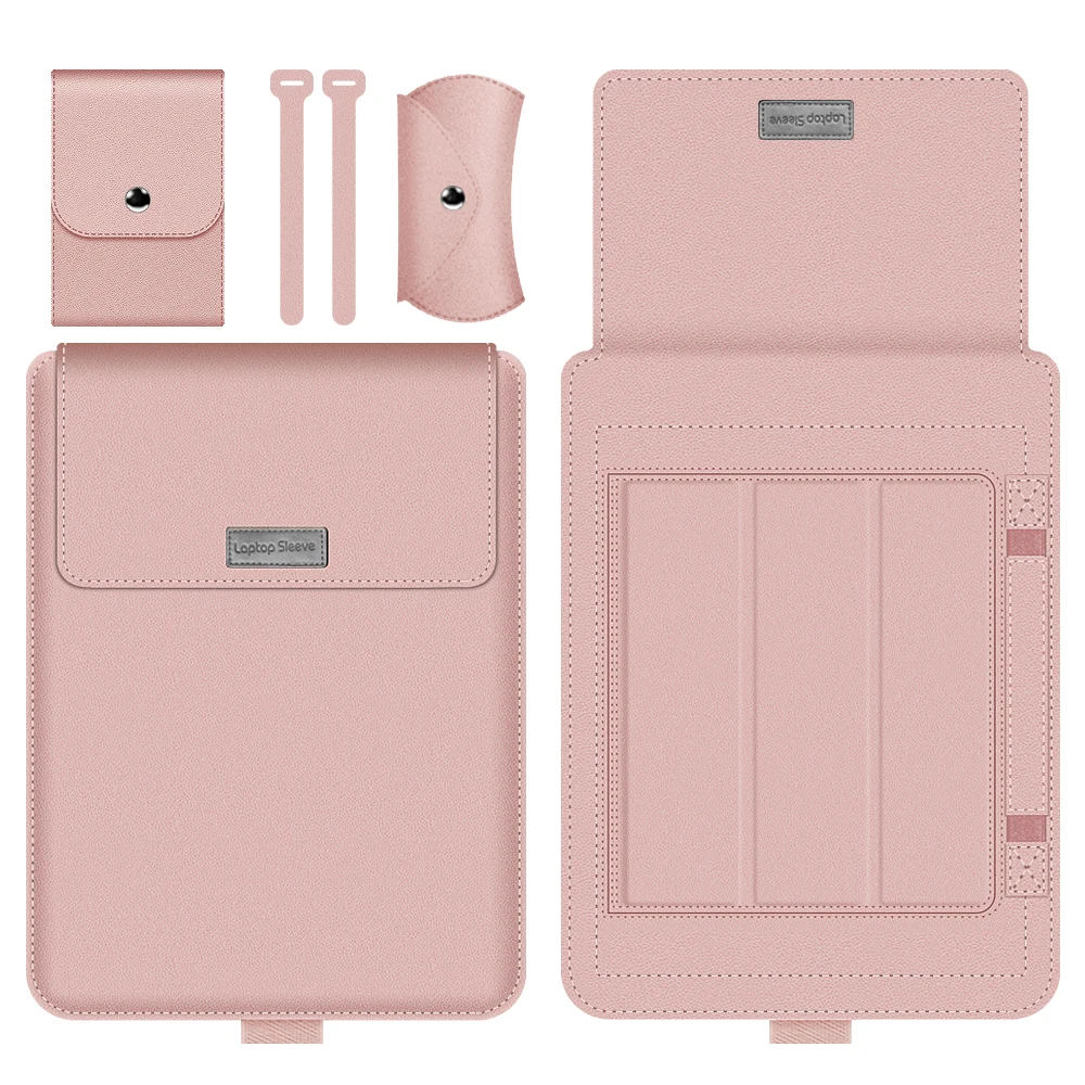 Etui na laptopa ze skóry Pu do macbooka Air Pro 13 14 16 M3 M3 M1 etui na notebooka Huawei Dell HP ASUS Lenovo 15 17 cali: 15" / Khaki