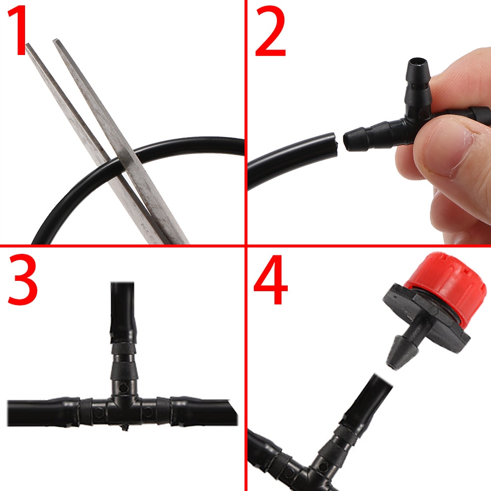 25m Plants Garden Watering System DIY Garden Hose Kits Adjustable Nozzles Garden Water Sprinkler Irrigation System