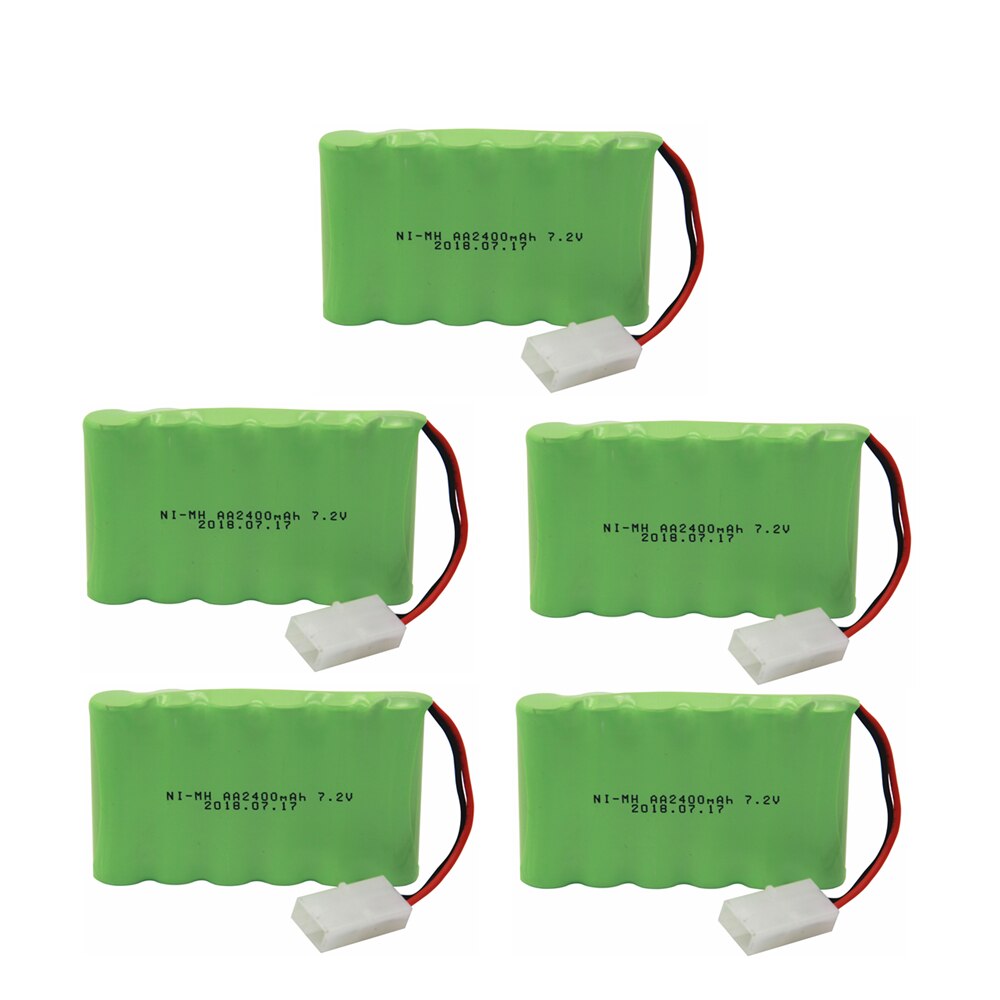 7.2v 2400 mah aa ni-mh batteri tamiya med oplader høj kapacitet elektrisk legetøj batteri fjernbetjent bilskib robot genopladelig 7.2 v: 5 stk