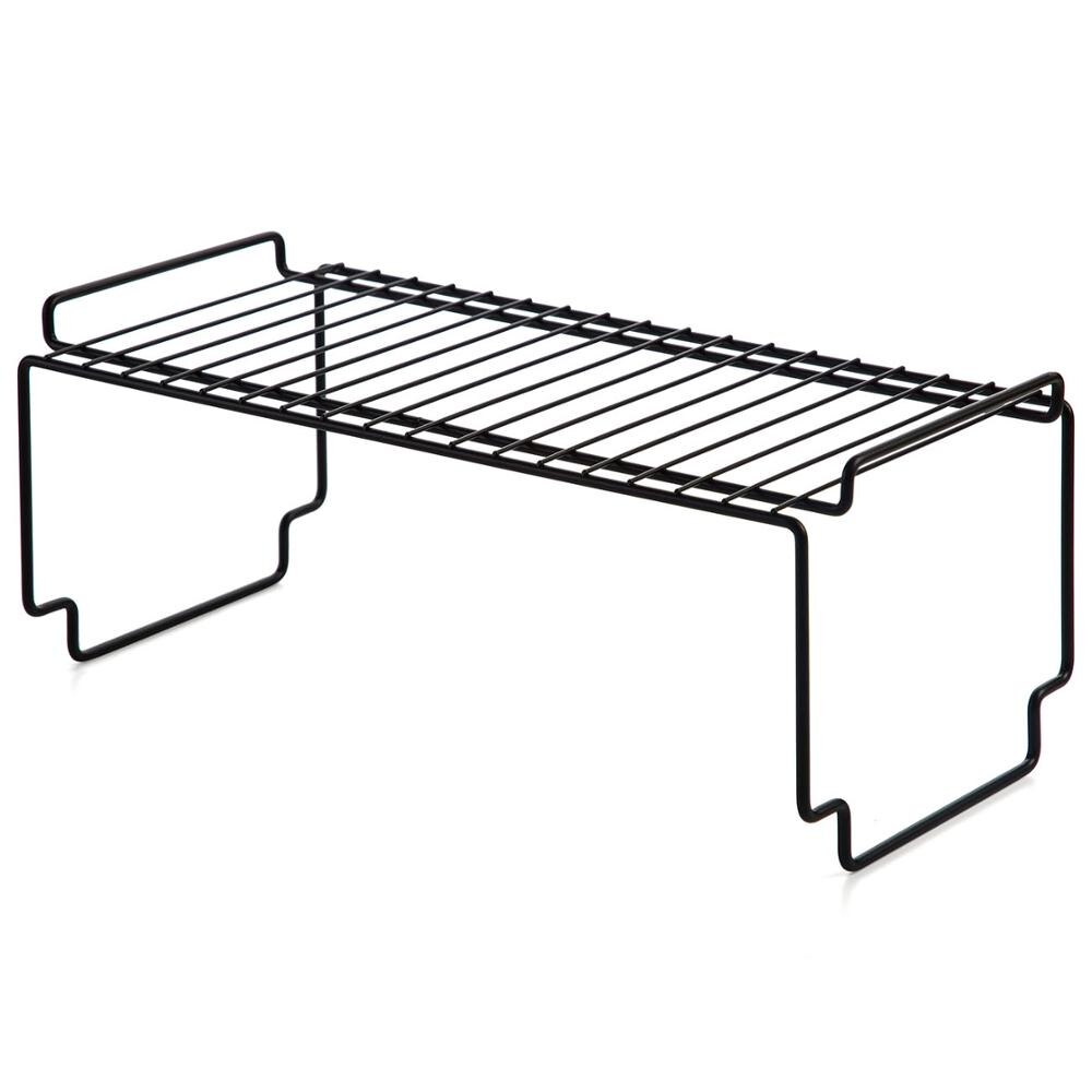 OTHERHOUSE Kitchen Storage Rack Closet Shelf Dish Drying Rack Spice Jars Seasoning Bottles Holder Shelves Kitchen Organizer: L Black