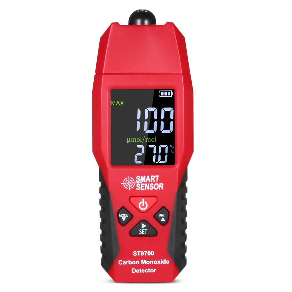 Smart Sensor ST9700 Koolmonoxide Meter Testen Meter Monitoring Detector Gauge Lcd Display Geluid En Licht Alarm 0-1000ppm