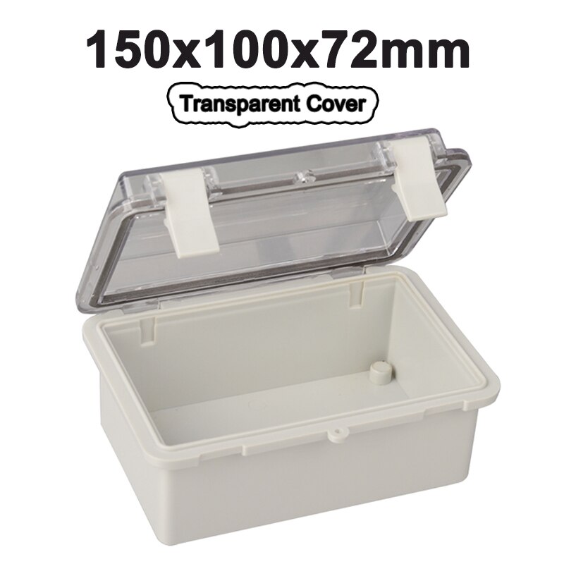 Waterproof Buckle Project box ABS Plastic Electric Control Box Wire Connection Cable Junction Box Instrument Enclosure Clamshell: 150x100x72mm Clear