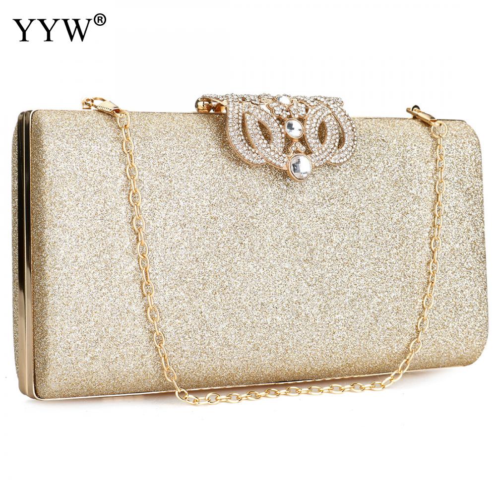 Vrouwen Gold Crystal Handtas Avondtasje Retro Kralen Clutch Tassen Wedding Diamond Kralen Tas Strass Kleine Schoudertassen