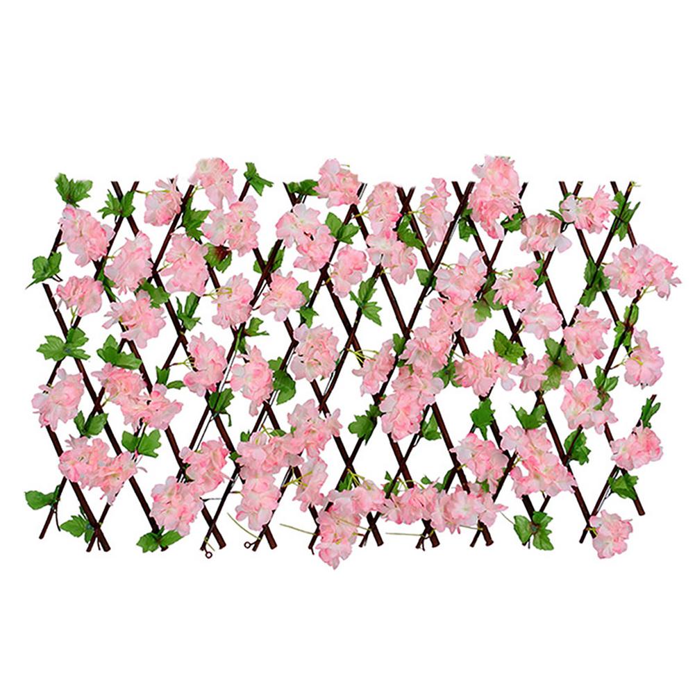 Valla retráctil telescópica de madera para decoración de jardín, decoración de hojas de flores, telescópica, retráctil: 3