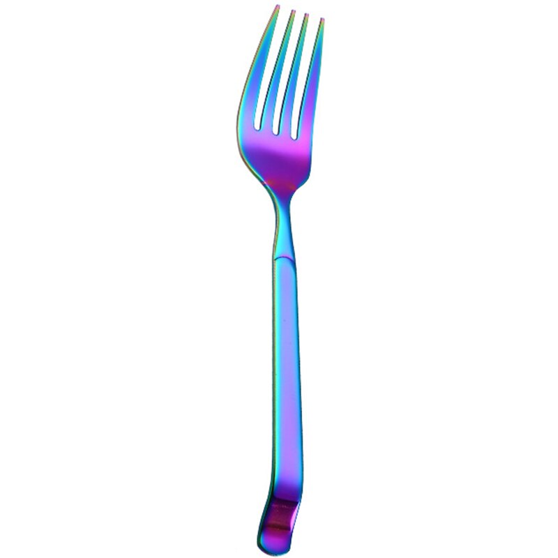 Rainbow Cookware Set Kitchen Accessories Stainless Steel Public Buffet Serving Spoons Fork Turner Colander Kitchenware: Fork