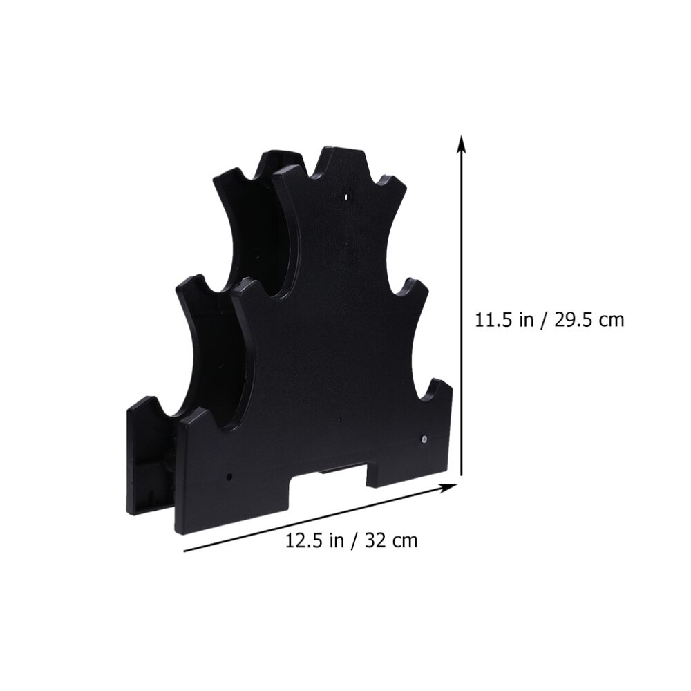 2pcs Hand Weights Rack Tower 3-Tier Dumbbell Holder for Home Gym (Black)