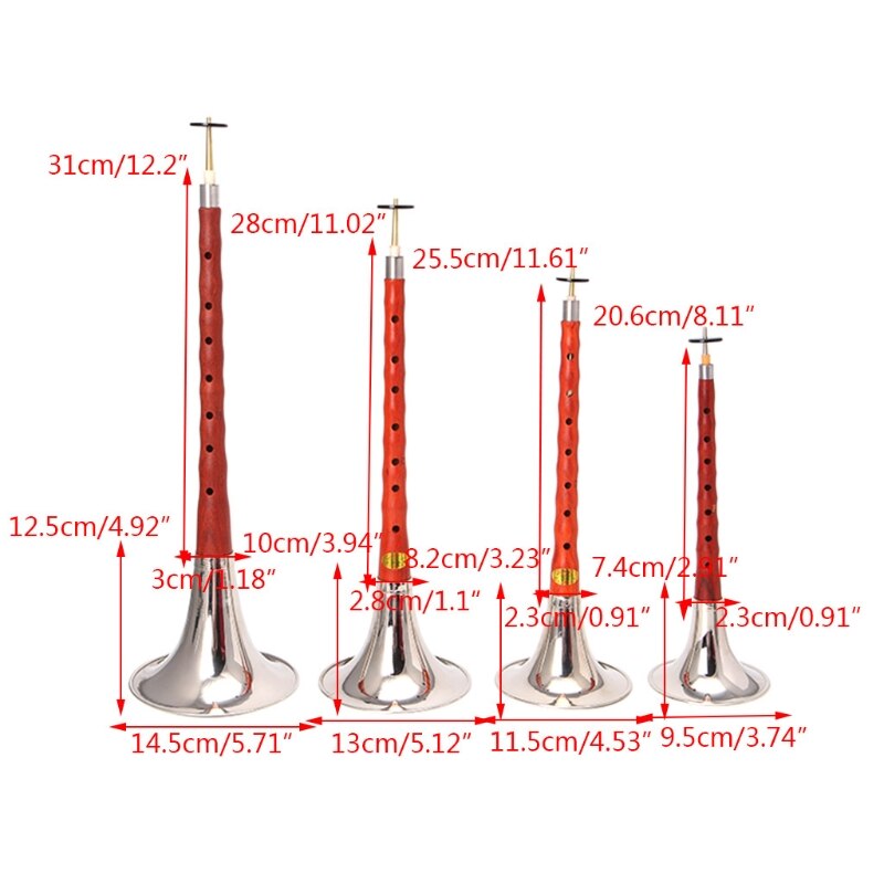 Chinese Folk Wind Musical Instrument Suona / Shanai Key of bB C D F